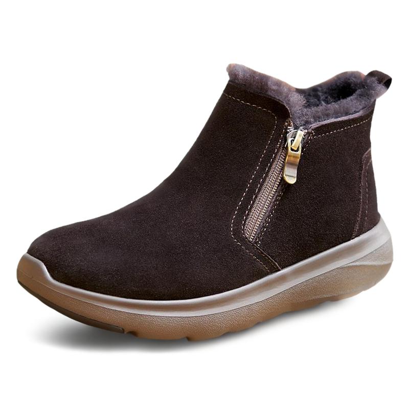 Devanro Теплые противоскользящие короткие зимние сапоги для женщин Coffee-Shearling, цвет Coffee-Shearling