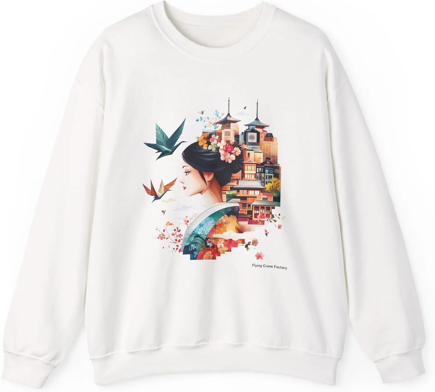 

Свитшот Origami Crane с дизайном Kawaii и горой Fuji