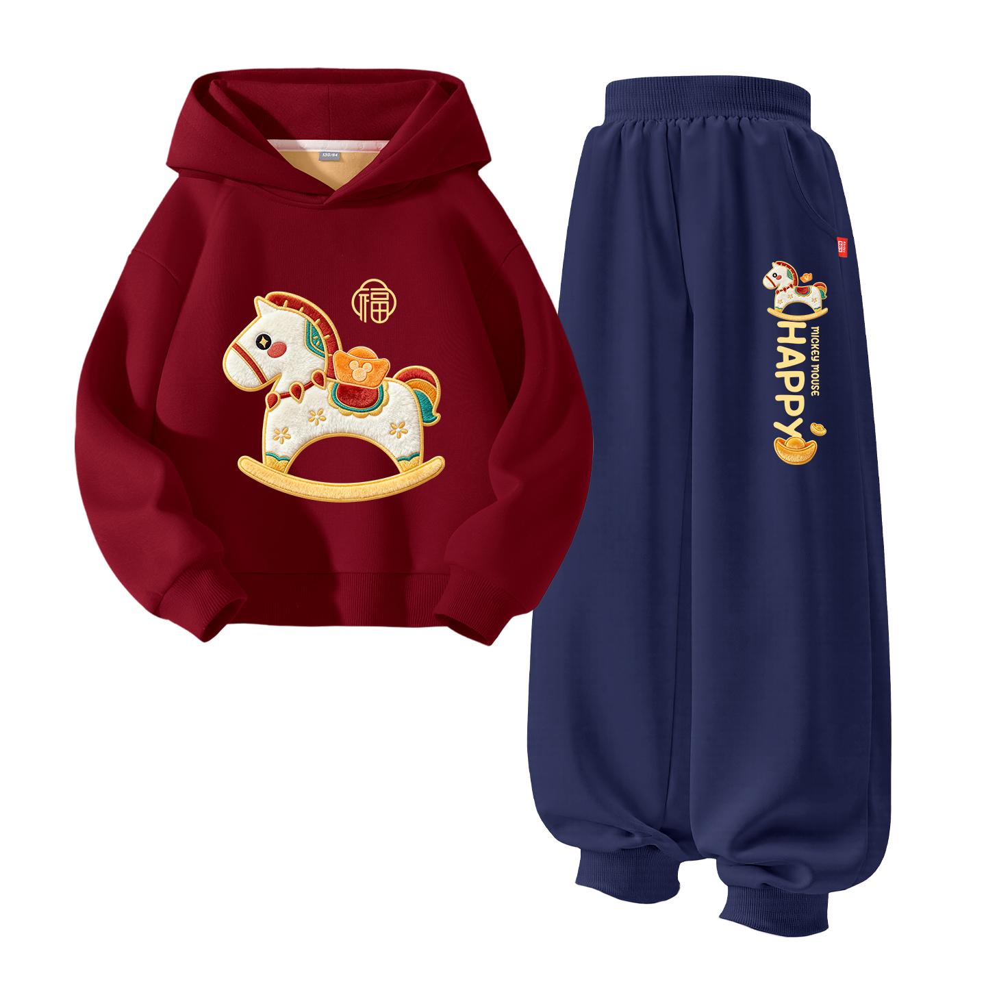 Детская повседневная спортивная толстовка с капюшоном утепленная Disney, [thickened and fleece-lined]di preppy wine красный+di xile joy k серый — фото 4