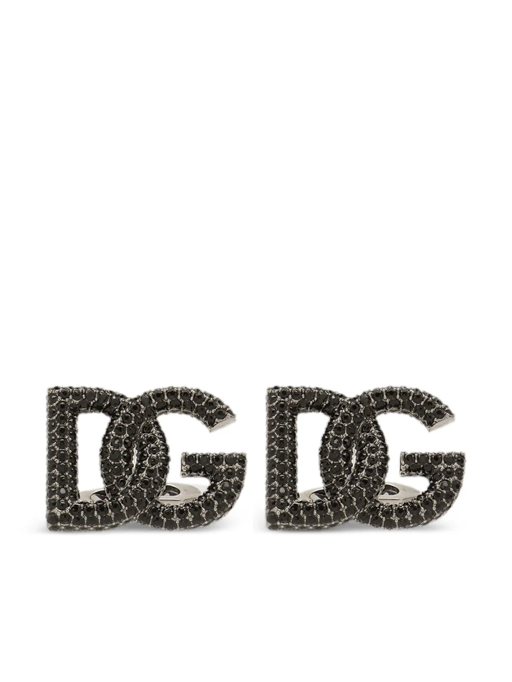 

Запонки с логотипом и кристаллами DOLCE & GABBANA, черный