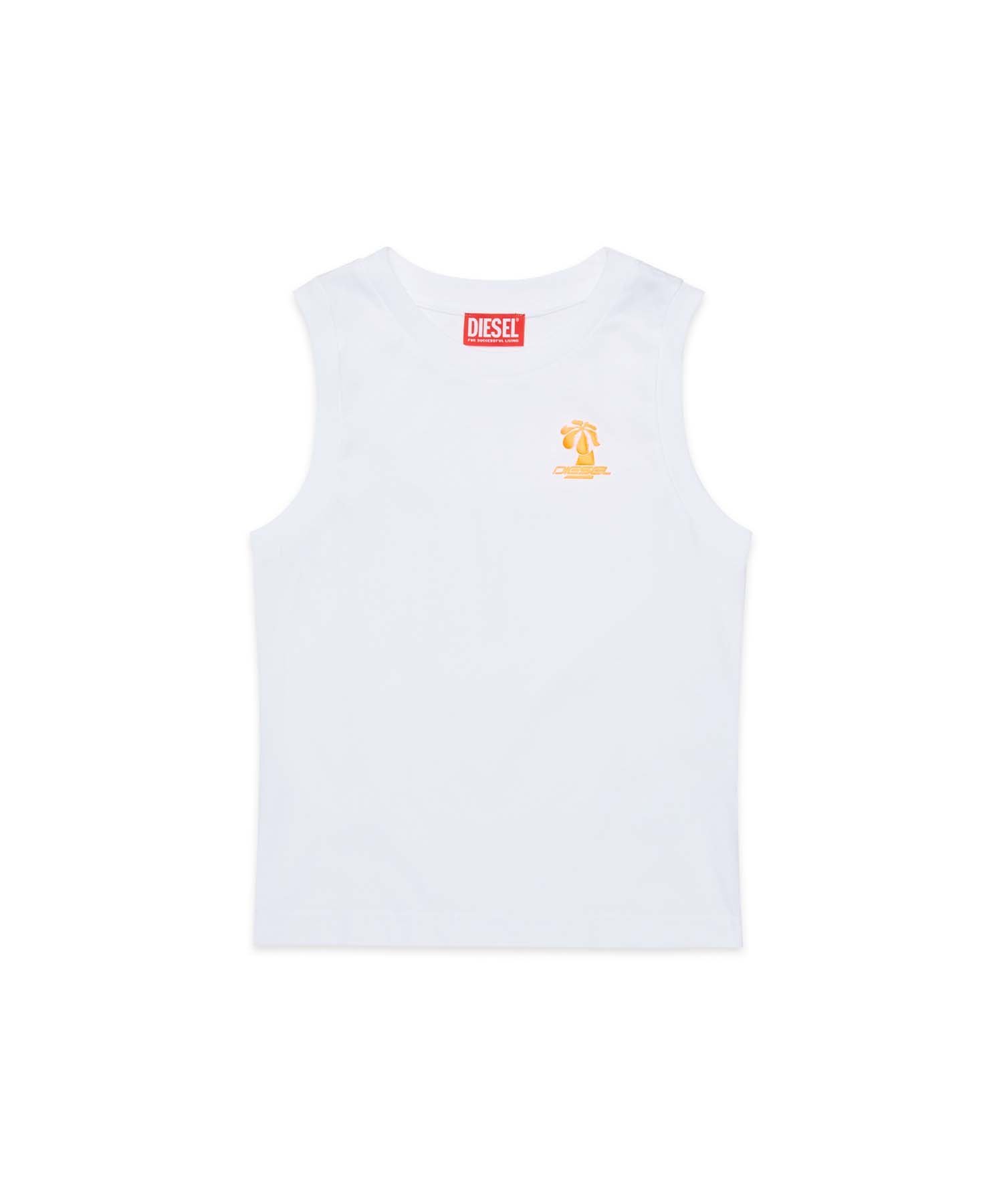 Детская и подростковая майка с логотипом бренда DIESEL One Point, White