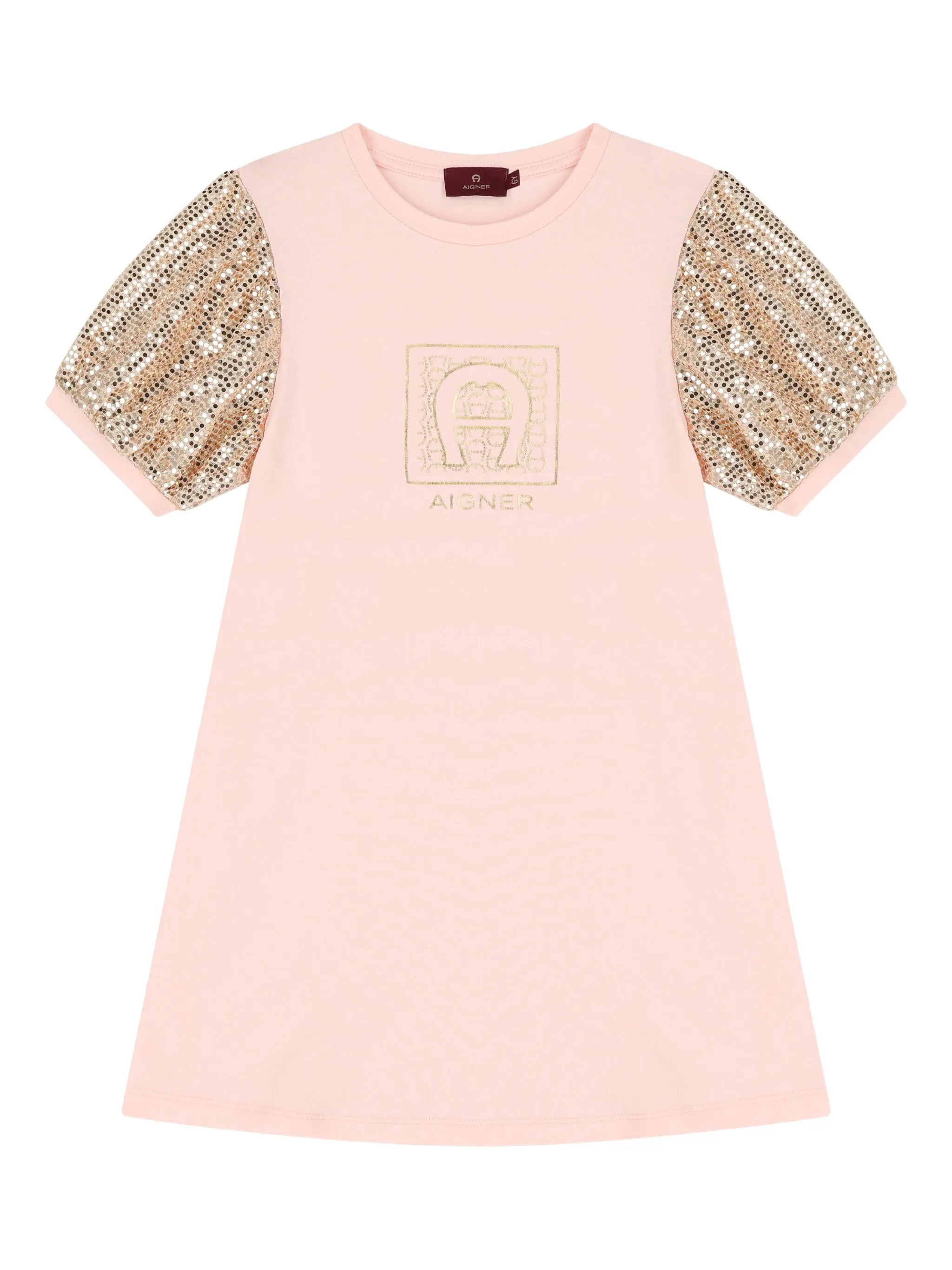 

Платье с пайетками Aigner Kids, розовый