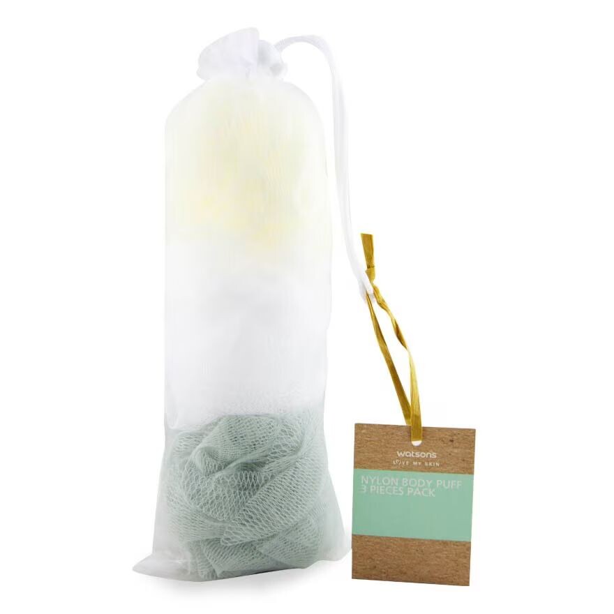 

Watsons Нейлоновые пуховки для тела, 3 шт, White
