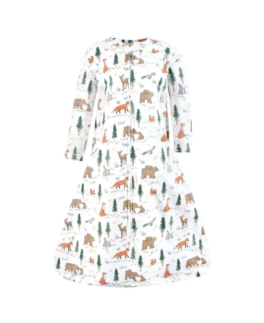 Уютный спальный мешок из хлопкового трикотажа с длинными рукавами Hudson Baby, Sweet Woodland