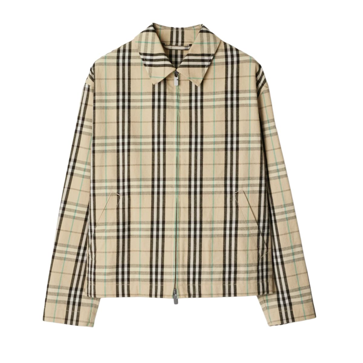 

Burberry Винтажная клетчатая хлопковая куртка, Khaki