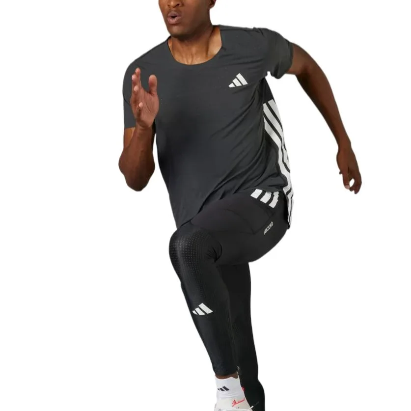 Adizero перфорированная беговая футболка Adidas, черный — фото 4