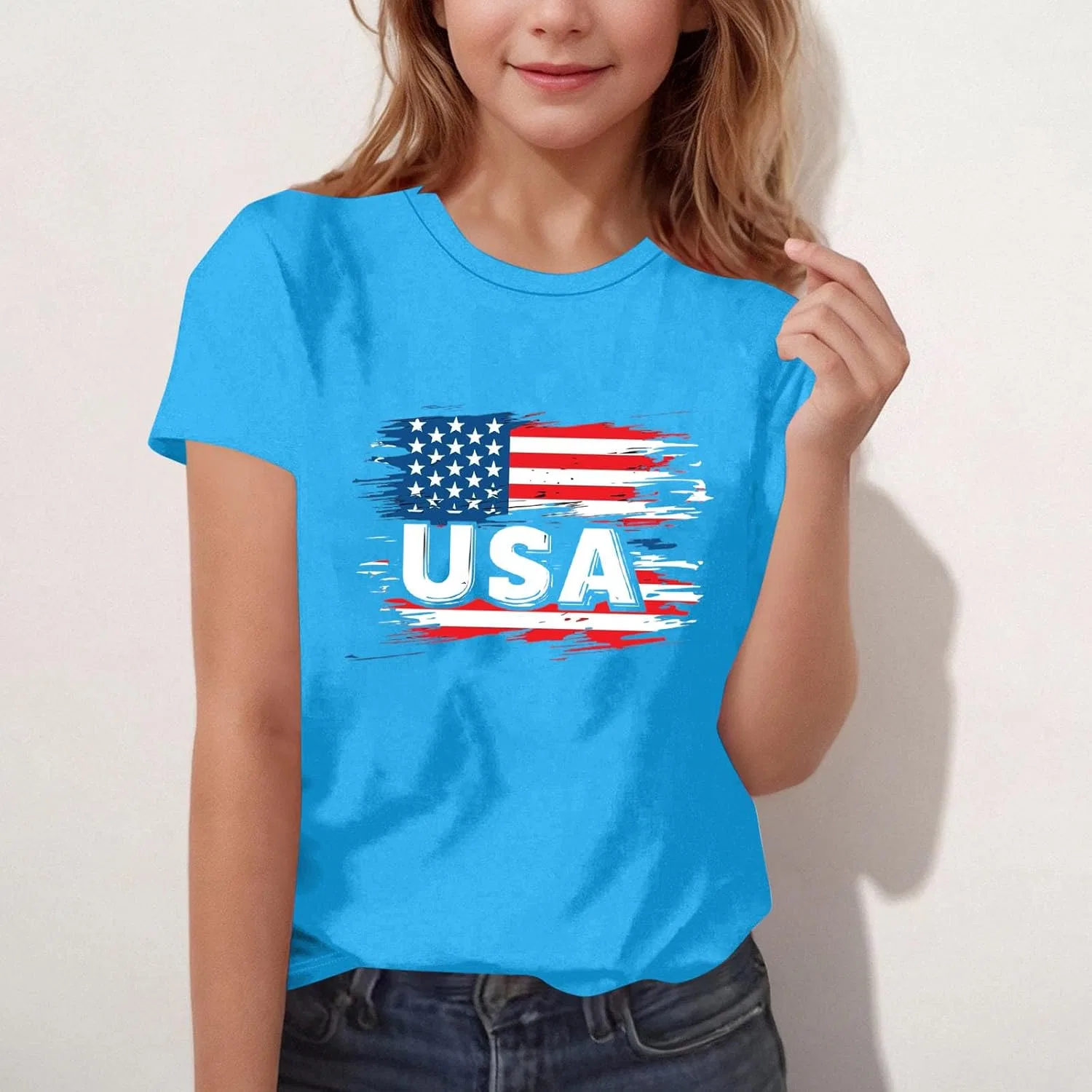 Футболка с коротким рукавом American Flag, Zzalalana, Blue — фото 2