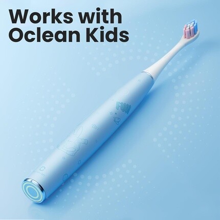 Сменные насадки для зубных щеток Oclean для детей, совместимые со всеми электрическими ручками Oclean, одобренные FDA, 2 упаковки белых детских запасных частей — фото 2