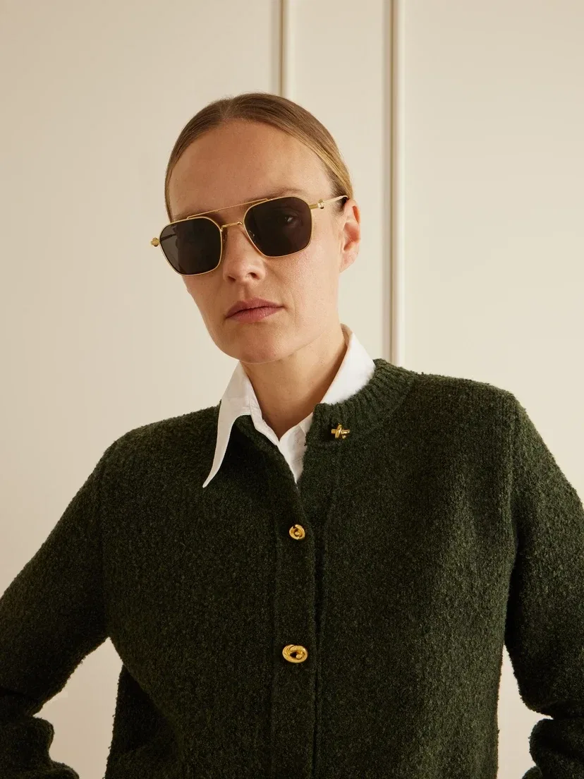 Солнцезащитные очки Pasha золотистого цвета в стиле «авиатор» Cartier Eyewear, золотой — фото 2