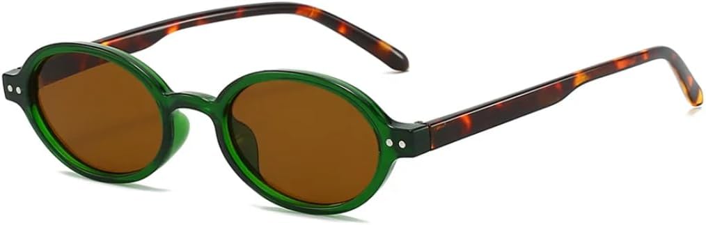 

Женские солнцезащитные очки в стиле ретро, ​​маленькие овальные, с контрастной оправой и леопардовым принтом. Мужские универсальные повседневные очки с защитой от УФ-излучения UV400 UATXTAU, Green Leopard