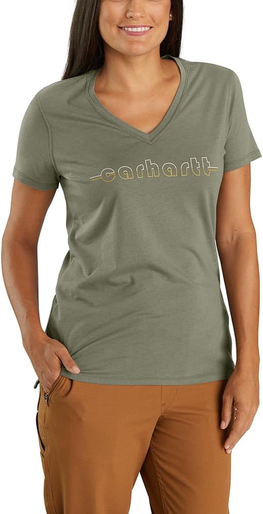 

Футболка Carhartt Women's 106181 Women's Tencel Fiber Series Relaxed Fit Ligh, Dusty Olive, Хаки, Футболка Carhartt Women's 106181 Women's Tencel Fiber Series Relaxed Fit Ligh, Dusty Olive