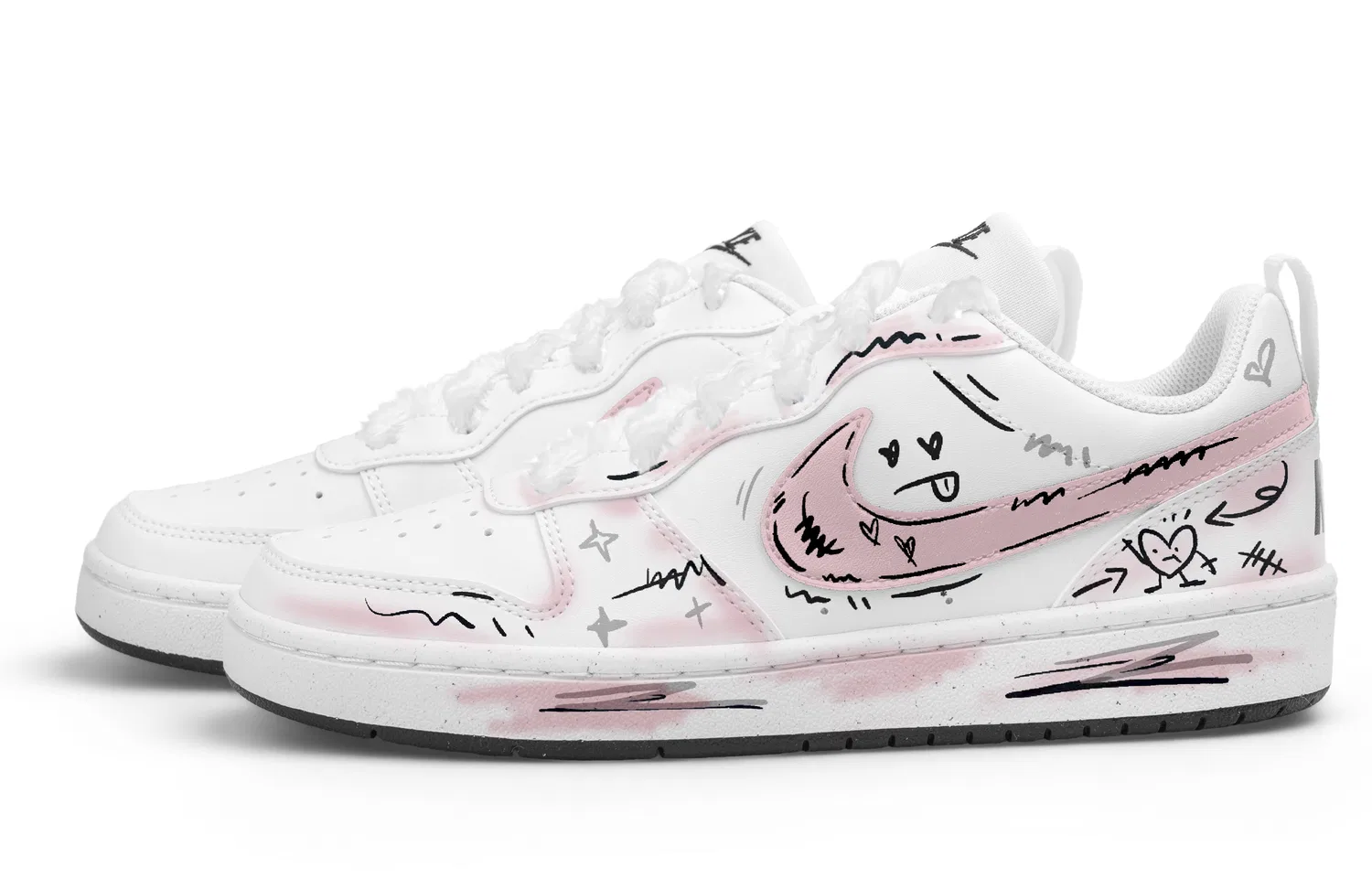 Кроссовки скейтбордические Court Borough 2 Low top White Pink для подростков Nike — фото 4