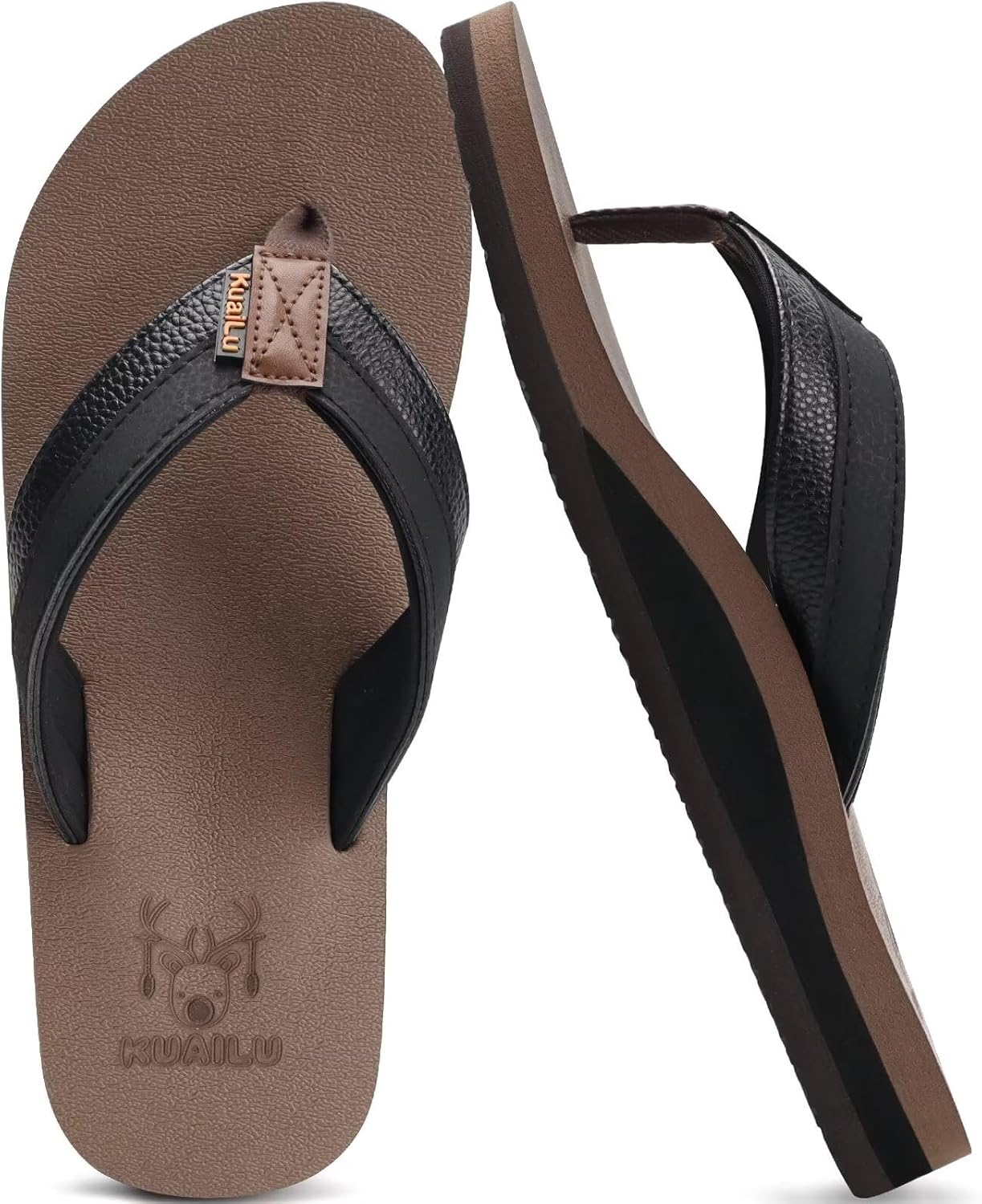 

Мужские шлепанцы KuaiLu с поддержкой свода стопы, летние пляжные водонепроницаемые резиновые сандалии для плавания и прогулок, коричневый