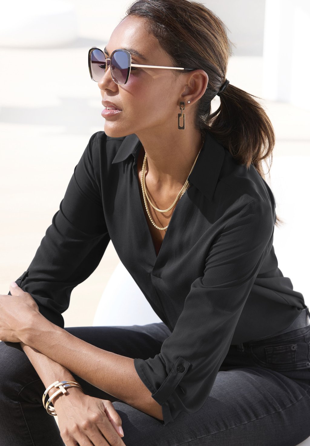 

Блуза LASCANA, черный