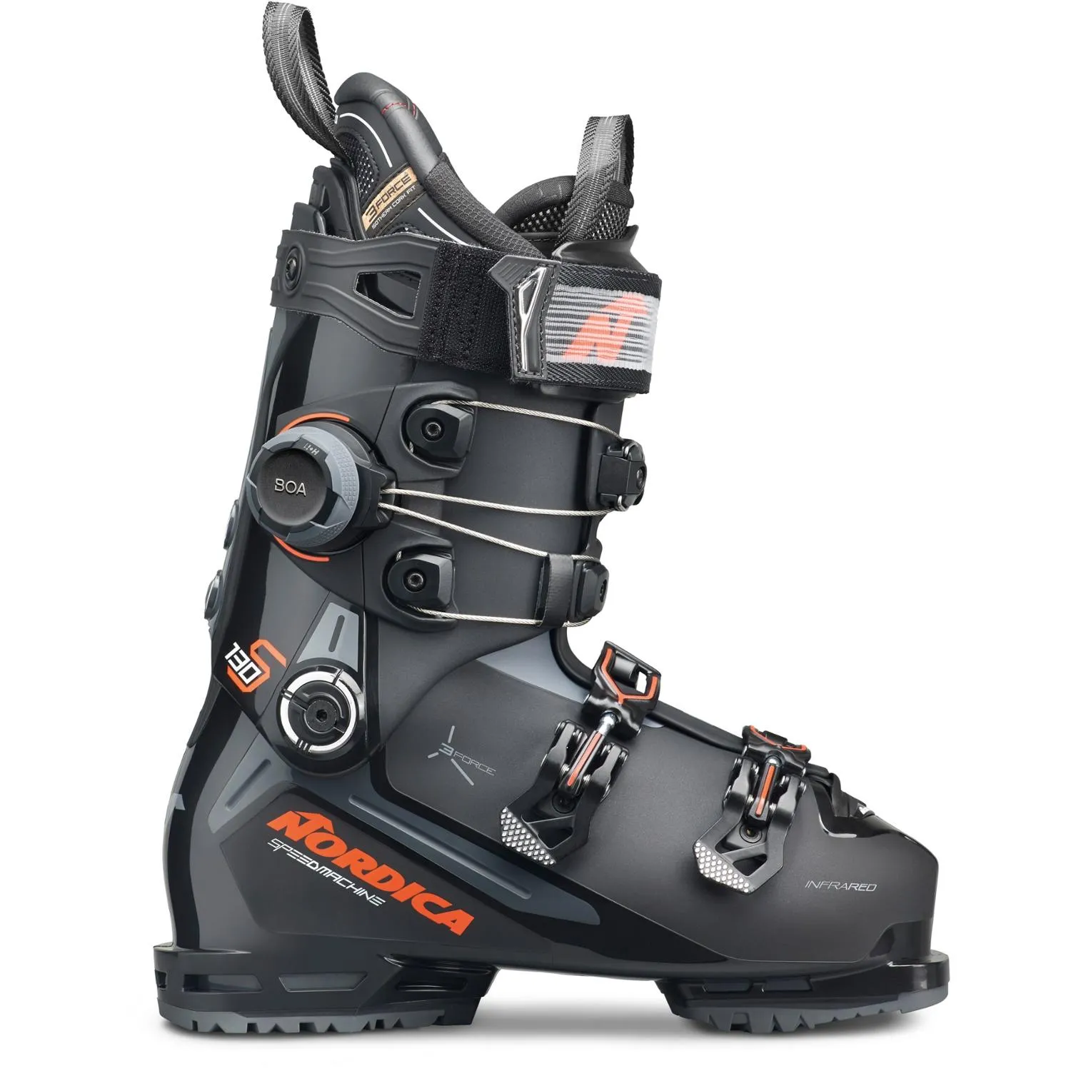 

Скоростные горнолыжные ботинки Speedmachine 3 130 S BOA мужские Nordica, Black/Anthracite/Red