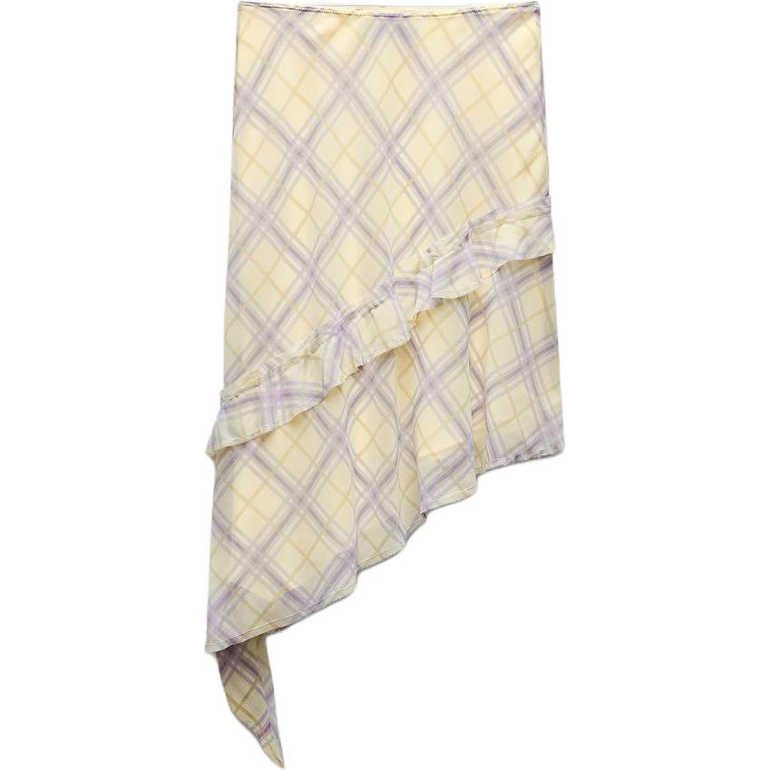 

Женская клетчатая юбка trf casual длинная ZARA