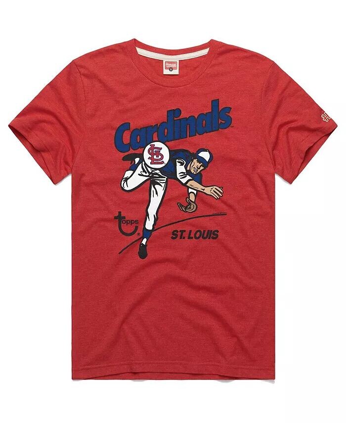 

Мужская футболка x Topps Distressed Red St. Louis Cardinals Tri-Blend Homage