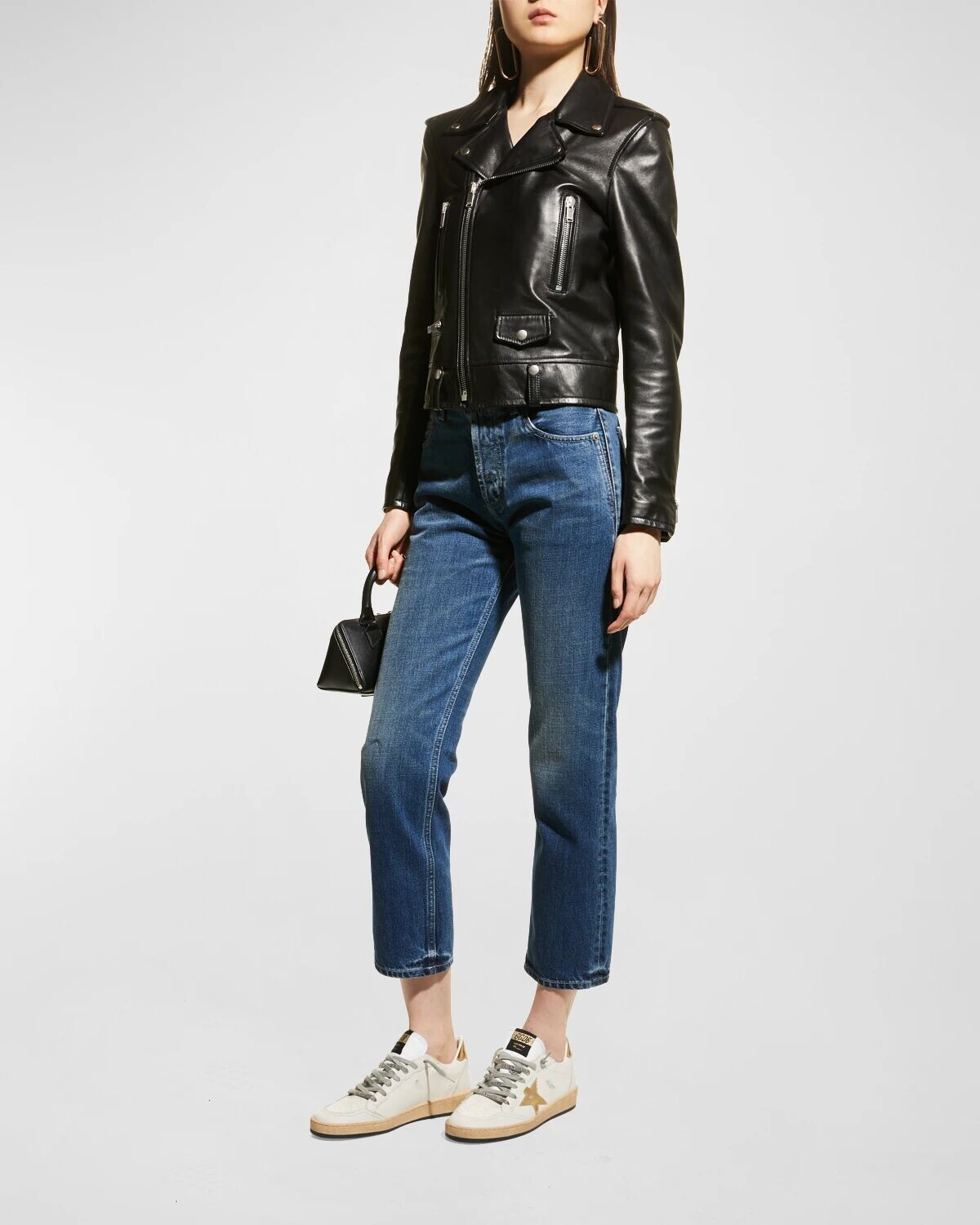 Низкие кожаные кроссовки Ballstar Golden Goose, цвет Milk/Gold — фото 3