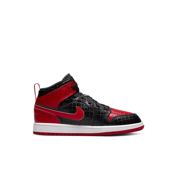 Кроссовки 1 mid ss 'black + red = bred' Air Jordan, черный — фото 2