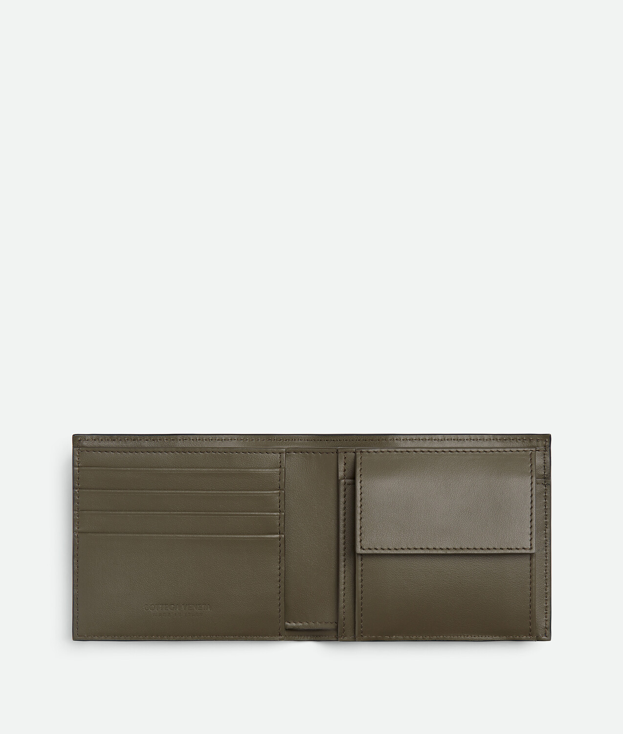 Intrecciato bi-fold wallet with coin purse BOTTEGA VENETA, бездна/кипарис — фото 2