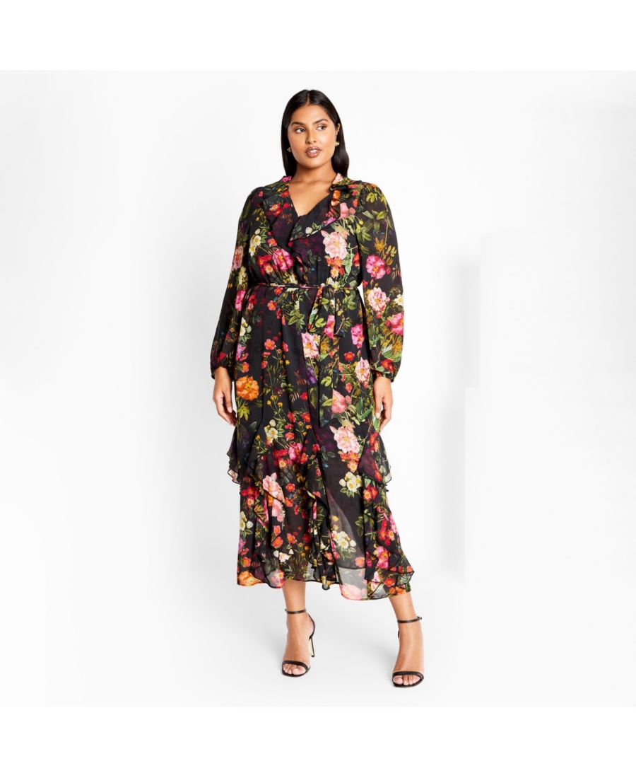 

Женское длинное платье с принтом "Бриджит" CITY CHIC, Royal garden fl