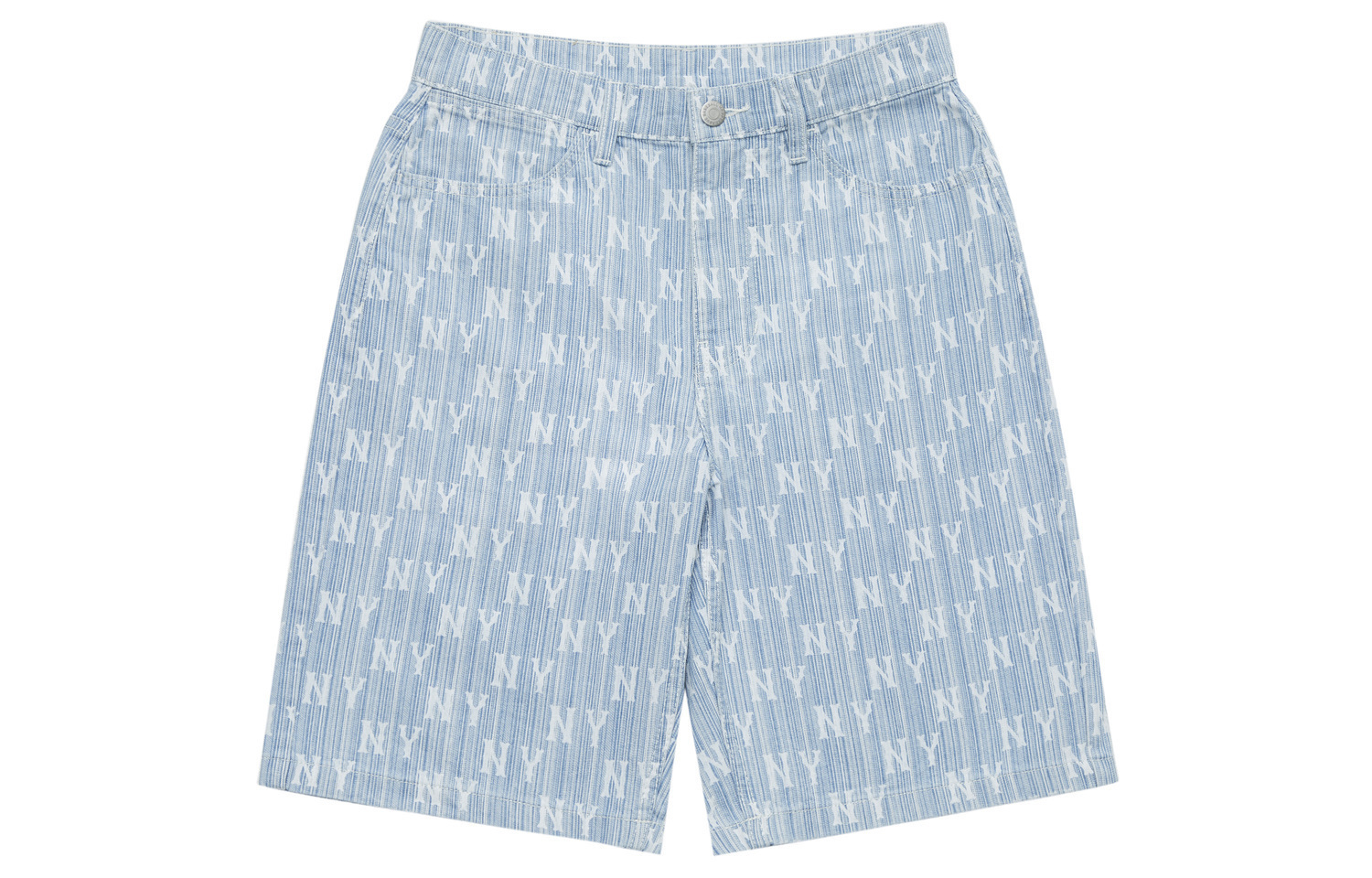 

Классические мужские шорты деним с монограммой и полоской new york yankees MLB, светло-голубой