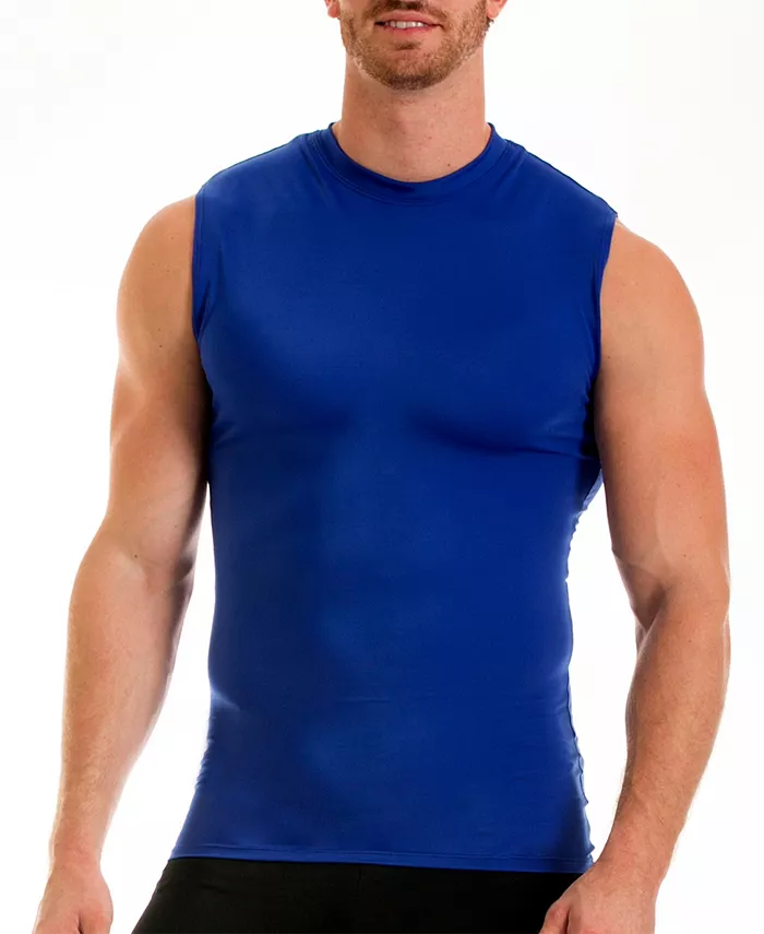 

Мужская футболка-поло без рукавов с высоким воротом Activewear Hi-Neck Sleeveless Crewneck Instaslim, синий