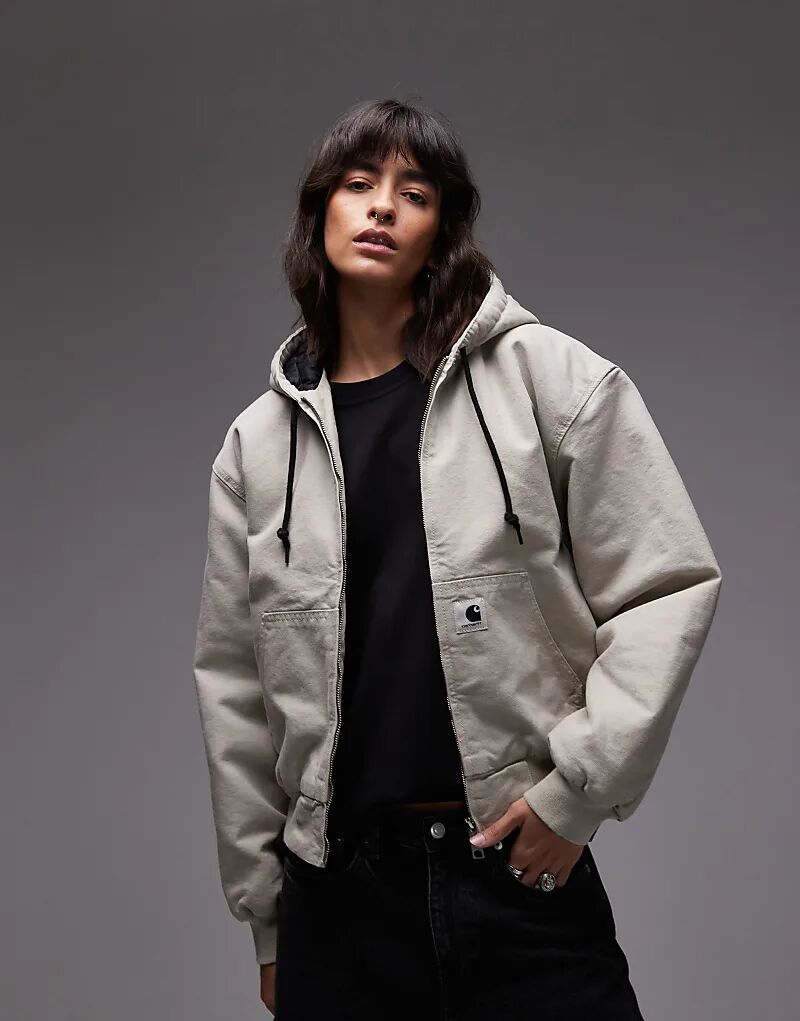 

Куртка Carhartt WIP active OG бежевого цвета с потертостями