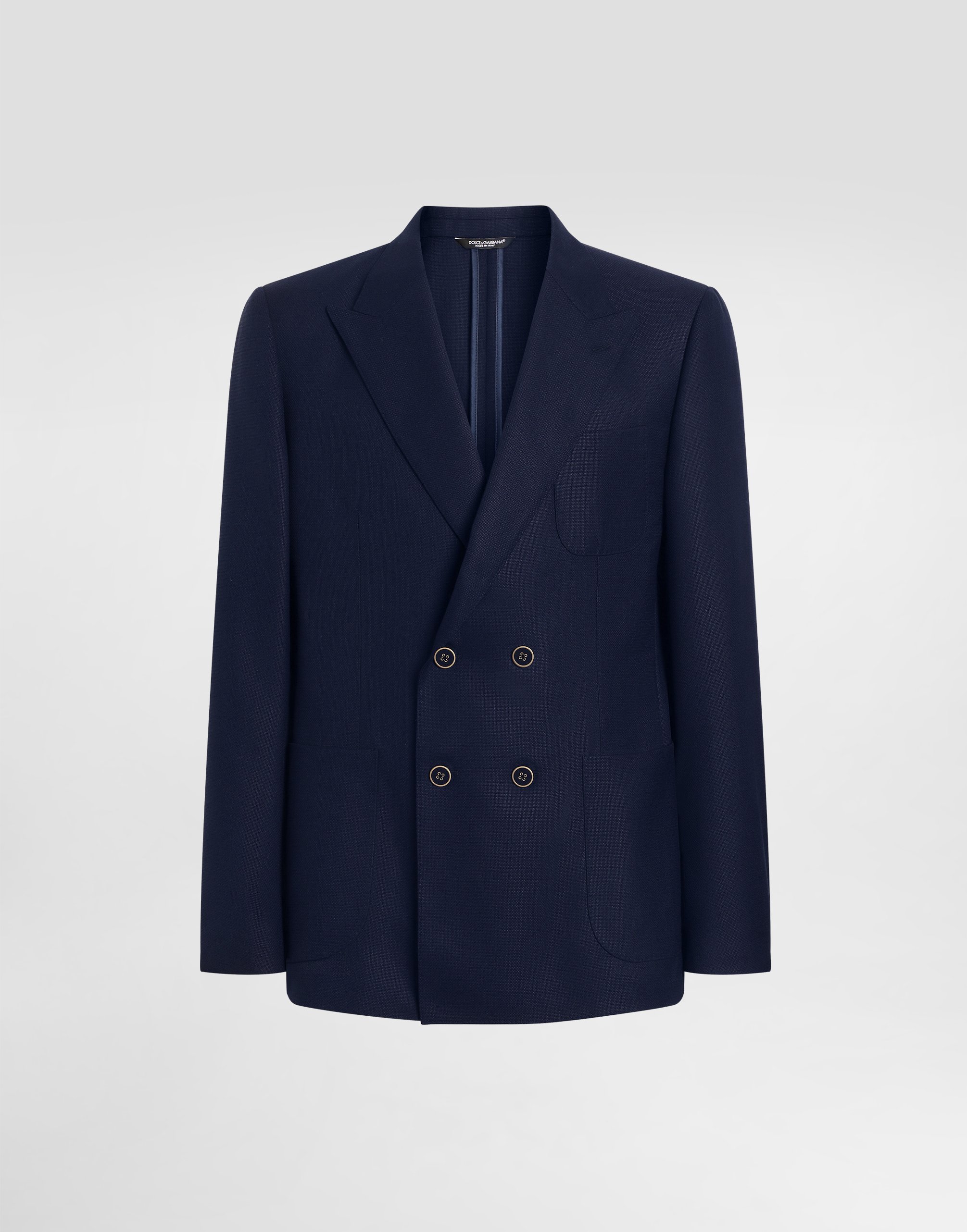 

Двубортный шерстяной пиджак Dolce & Gabbana, синий