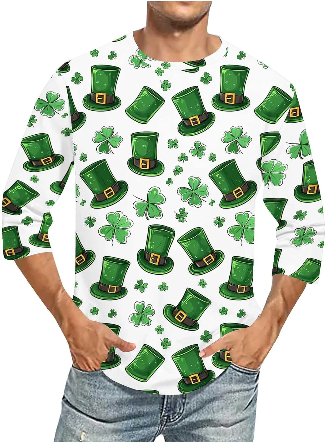 

Футболка с принтом клевера St. Patrick's Day Zeiyignr