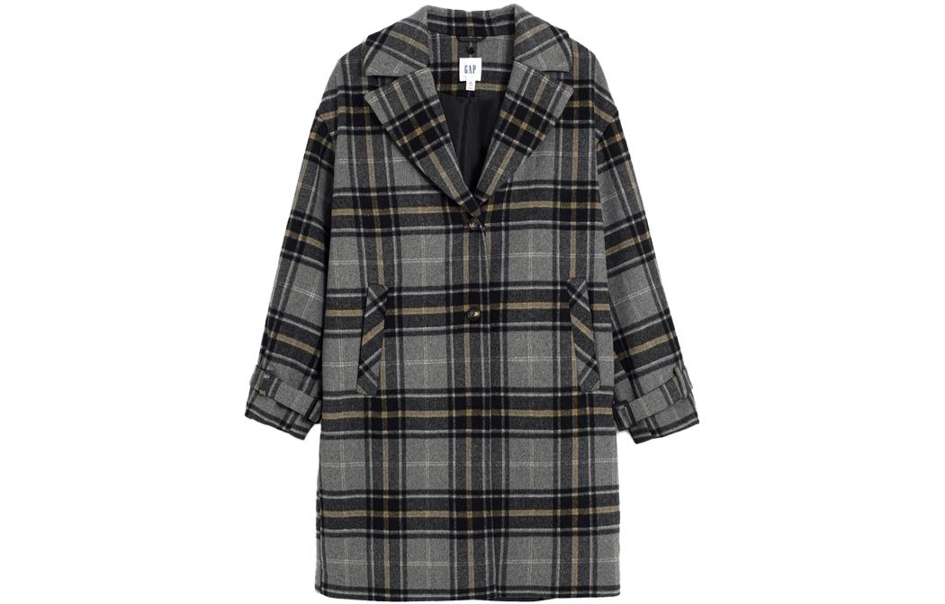 

Куртка женская серая клетка GAP, Серый, Куртка женская серая клетка GAP