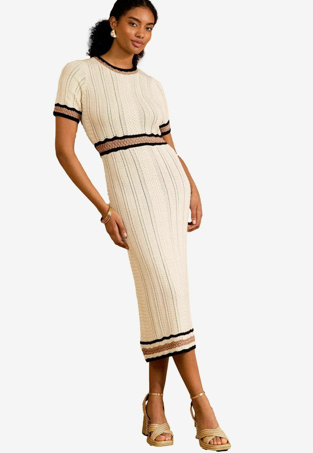 

Платье-джемпер REGULAR FIT - FINE GAUGE PLEATED MIDI Love & Roses, белый