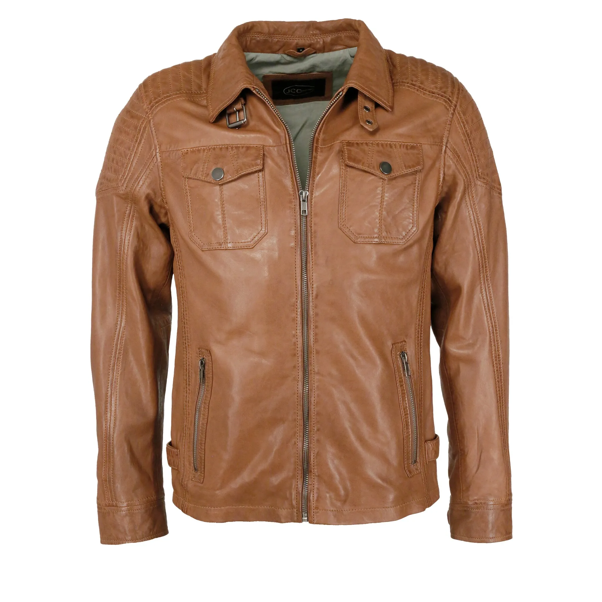 

Байкерская куртка JCC "3102074", цвет Cognac