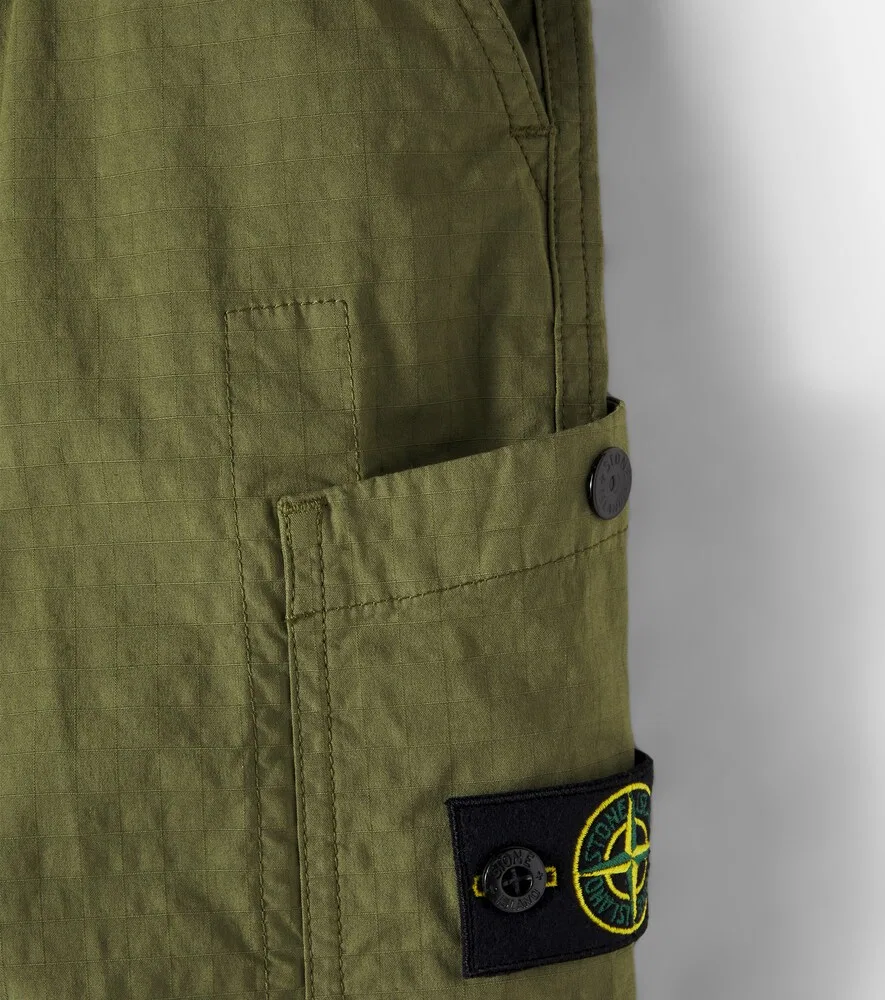 Брюки-карго Compass из хлопковой смеси Stone Island Junior, зеленый — фото 4
