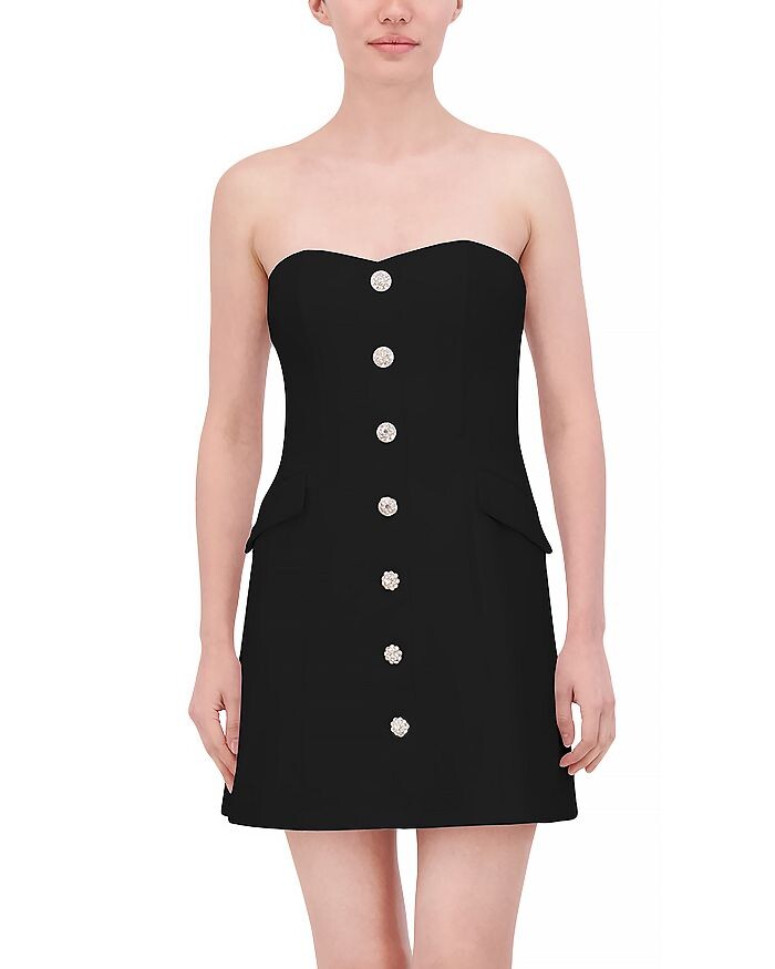 

BCBGMAXAZRIA Мини-платье без бретелек, черный