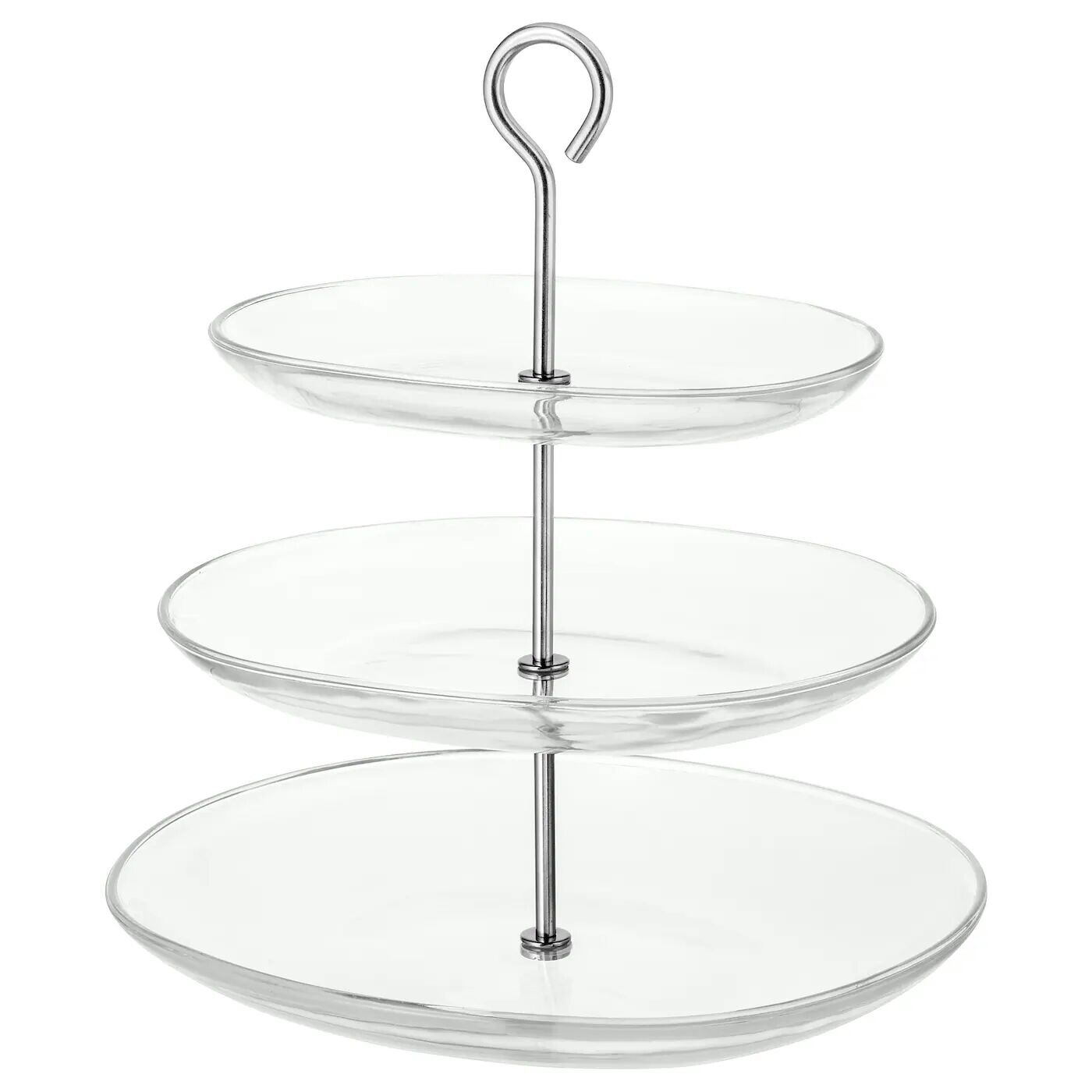 

3-х ярусная подставка для торта, прозрачное стекло/нержавеющая сталь, KVITTERA IKEA