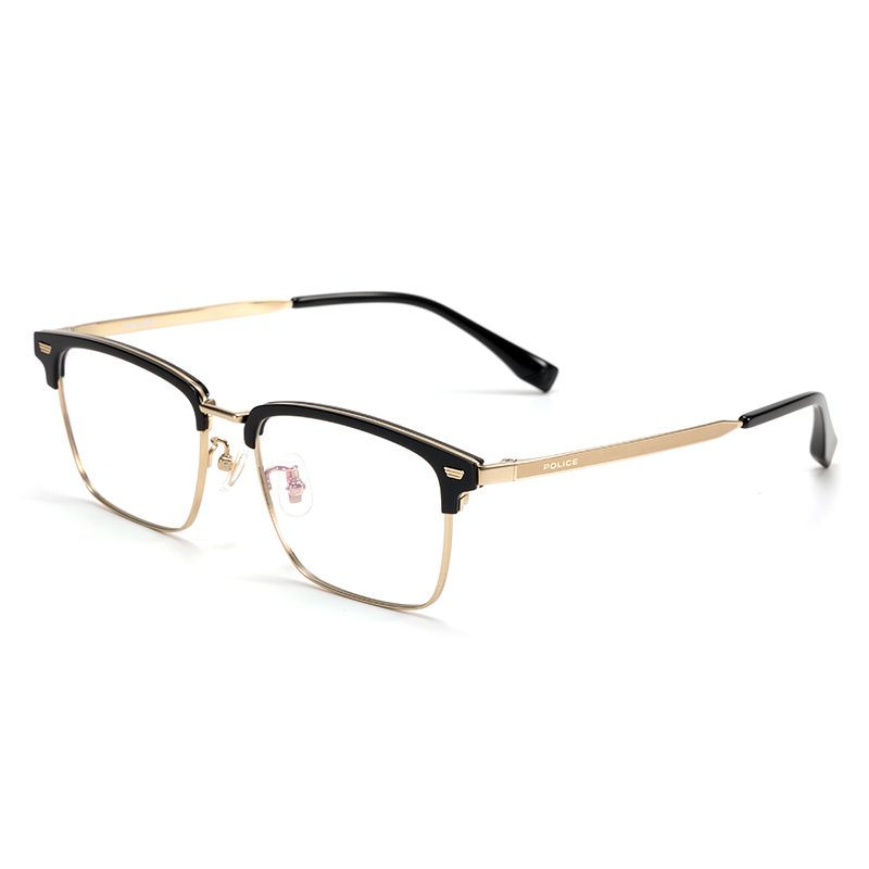 

Police Титановые очки квадратной формы унисекс золотые, VPLR41K-0300/Bright Gold+Bright Black