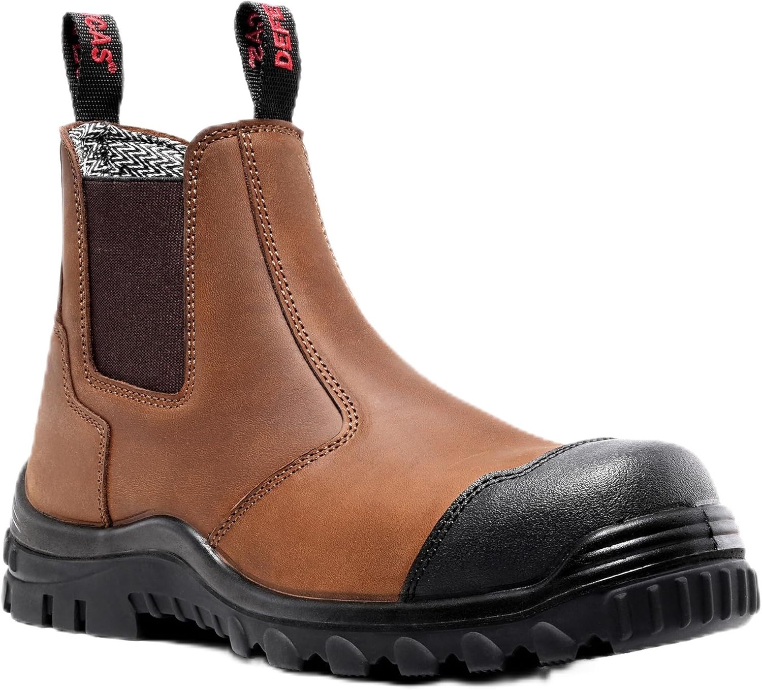 

Ботинки Defencas Slip-On для мужчин с эластичными вставками, стелькой из памяти PU, резиновой противоскользящей подошвой, сертифицированные по стандарту ASTM F2413, дышущей подкладкой Coolmax D058708, D058708, 6\" Composite-toe