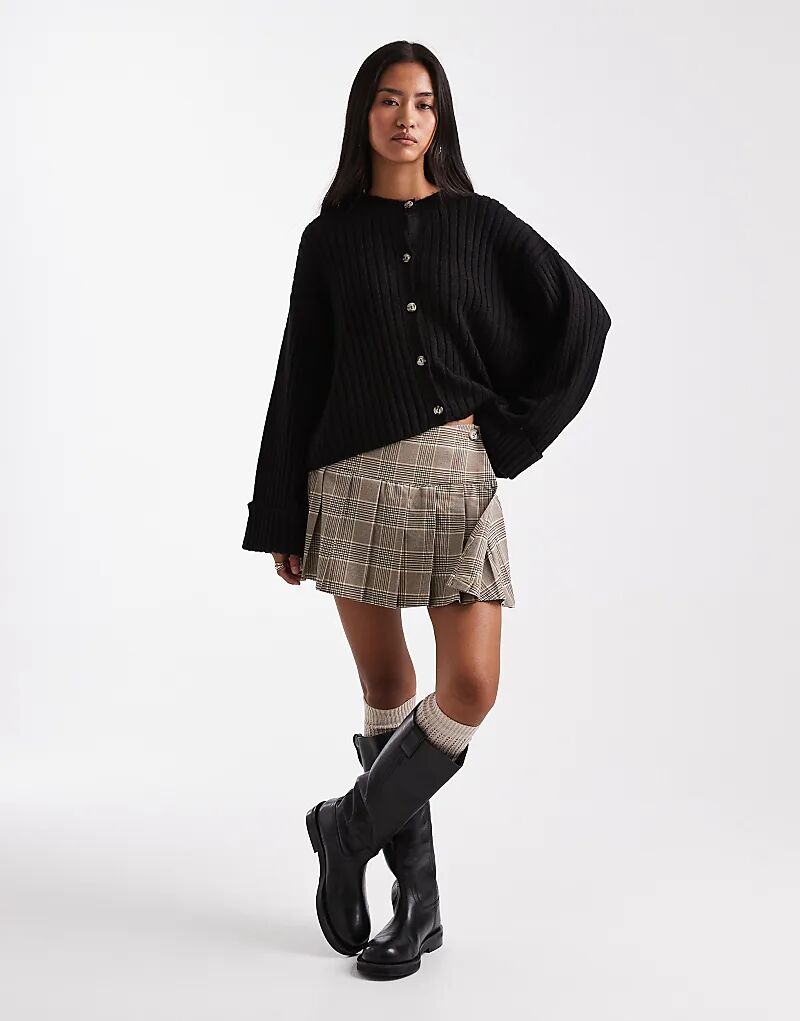 

Вязаный кардиган ASOS DESIGN с отворотами черного цвета