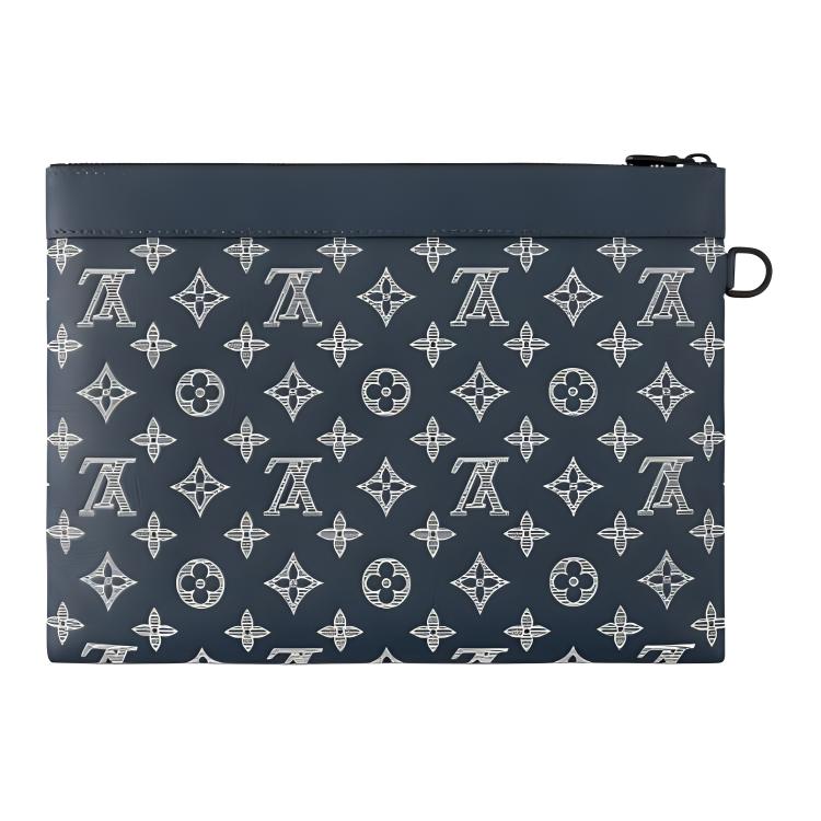 Сумка кроссбоди через плечо Pochette To Go Monogram Shadow из телячьей кожи морской синий LOUIS VUITTON — фото 3
