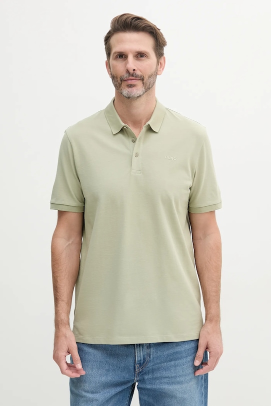 

Хлопковая рубашка поло donos222 HUGO, зеленый