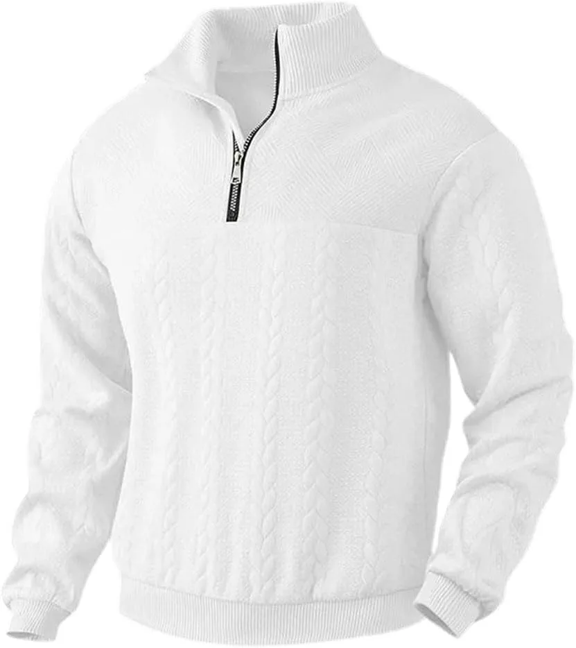 

Мужской вязаный худи с полумолнией и стойкой