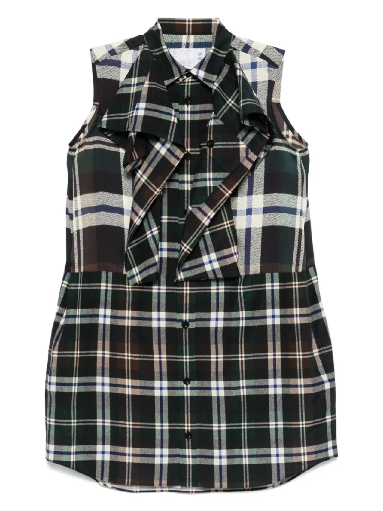 

Мини-платье в клетку sacai, зеленый