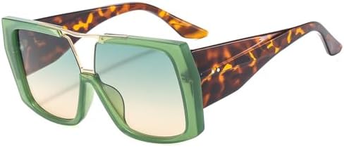 

Новые солнцезащитные очки большого размера 2025 года для женщин, в винтажном стиле, мужские солнцезащитные очки зеленого цвета с защитой от УФ-излучения UV400, роскошные, мужские и женские DSXLY, Green