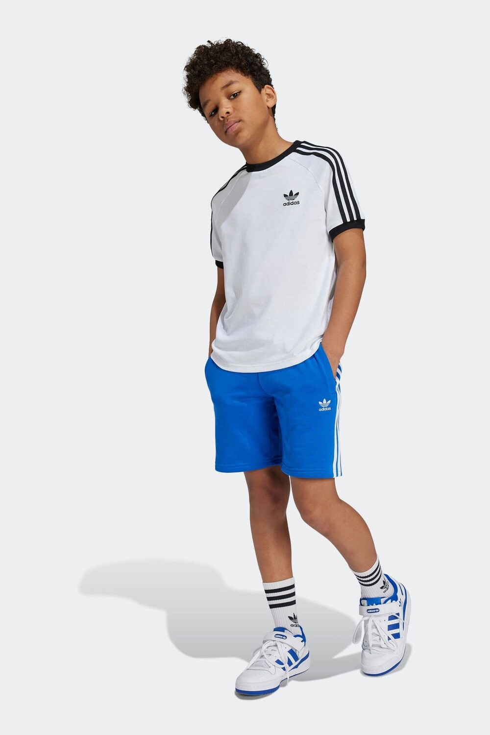 

Детская оригинальная футболка с 3 полосками Adidas, белый