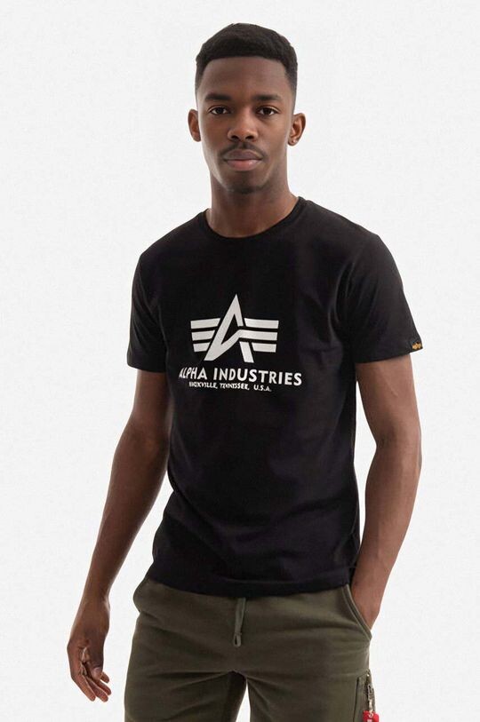 

Базовая футболка из хлопка Alpha Industries, черный