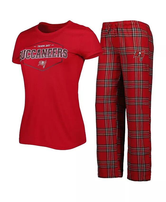 

Женский красный оловянный комплект для сна с футболкой и штанами Tampa Bay Buccaneers Concepts Sport