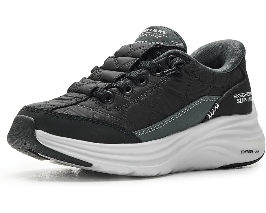 

Детские кроссовки SKECHERS KIDS Hands Free Slip-Ins-Contour Foam - Cozy Fit 403892L (Little Kid/Big Kid), Black/White