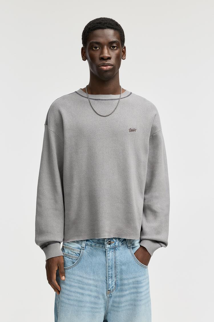 

Джемпер Stwd с деталями швов Pull And Bear, серый