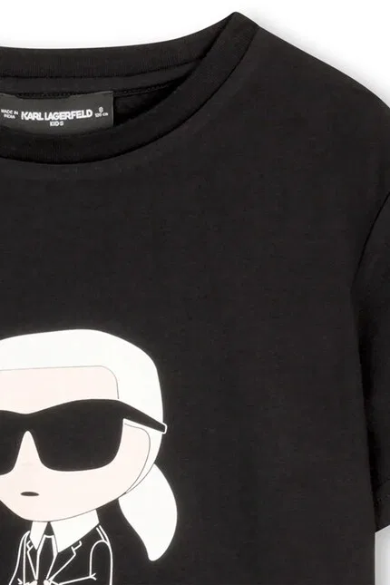 Футболка детская хлопковая Karl Lagerfeld, черный — фото 3